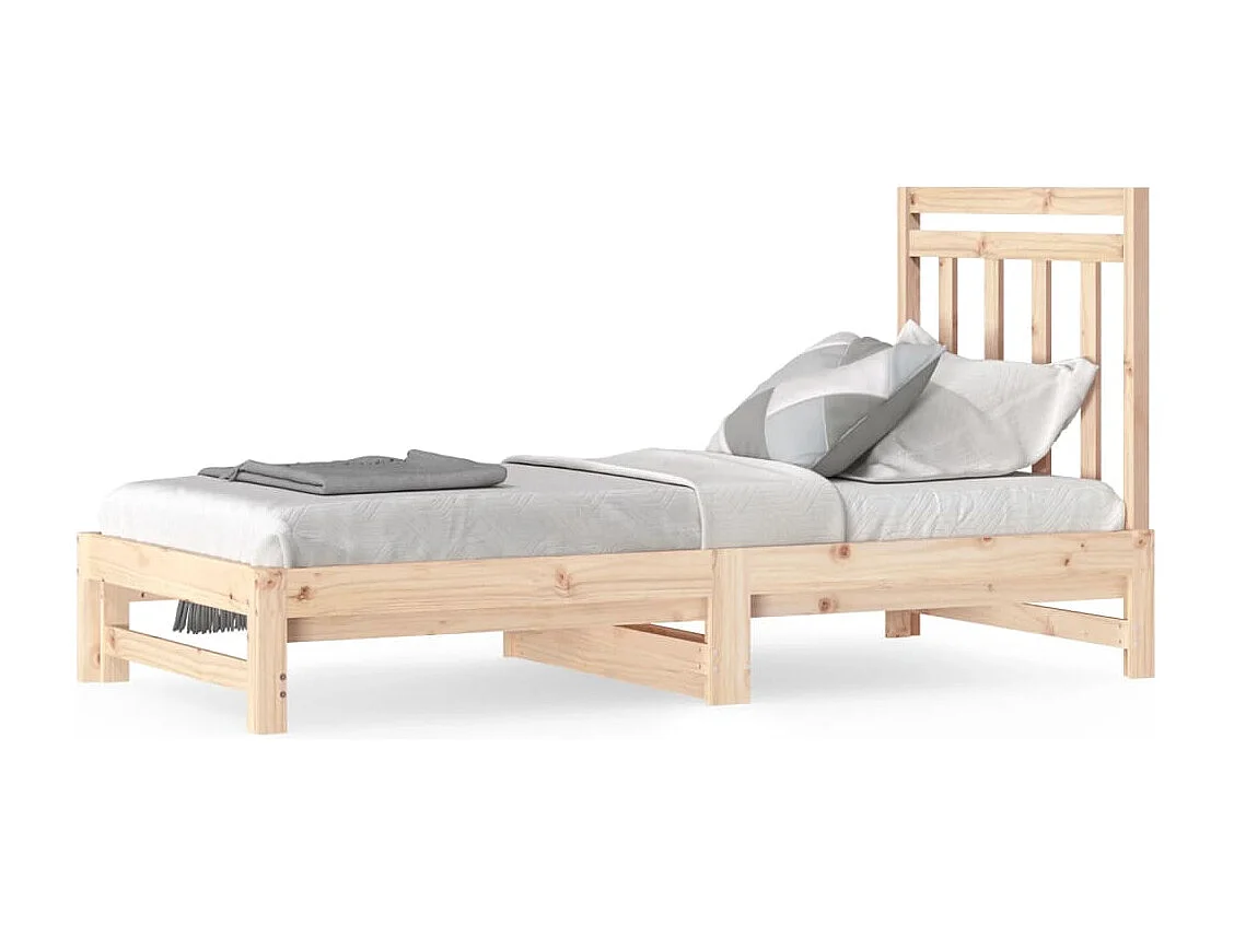 Lit coulissant 2x(90x190) cm Bois de pin massif