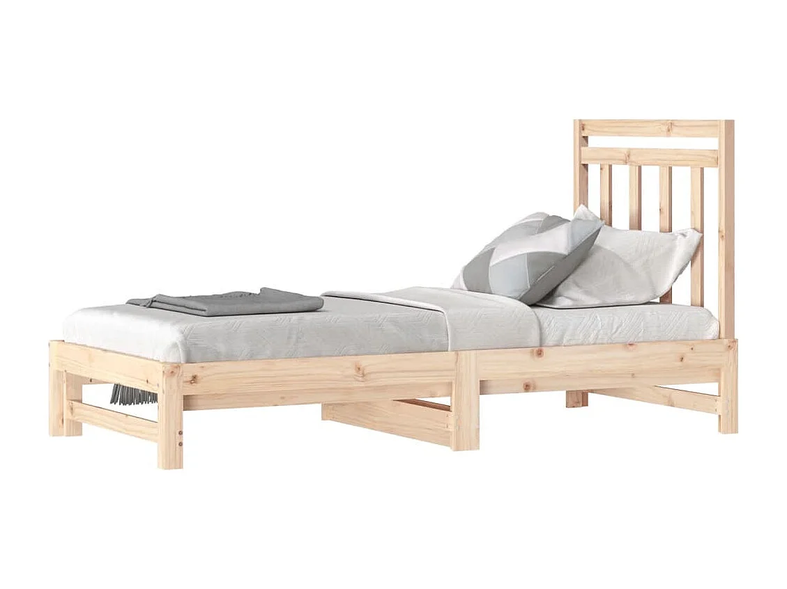 Lit coulissant 2x(90x190) cm Bois de pin massif