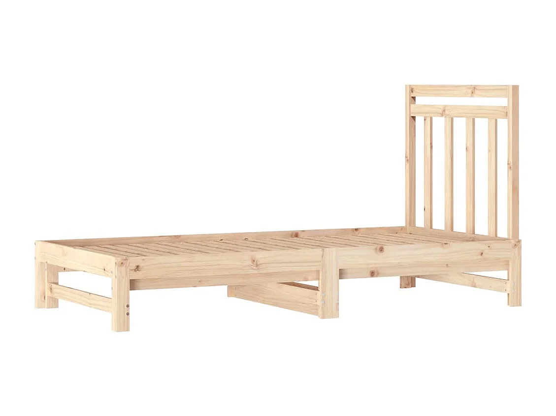 Lit coulissant 2x(90x190) cm Bois de pin massif