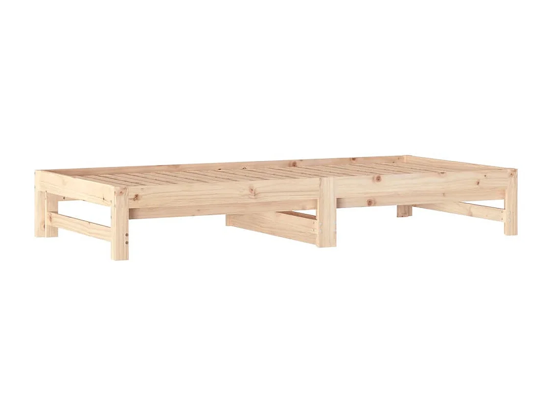 Lit coulissant 2x(90x190) cm Bois de pin massif