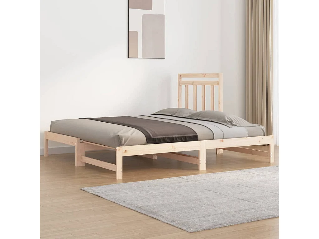 Lit coulissant 2x(90x190) cm Bois de pin massif