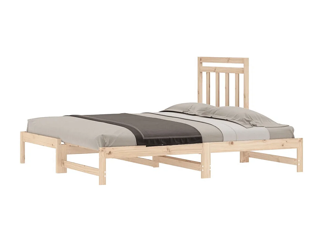 Lit coulissant 2x(90x190) cm Bois de pin massif