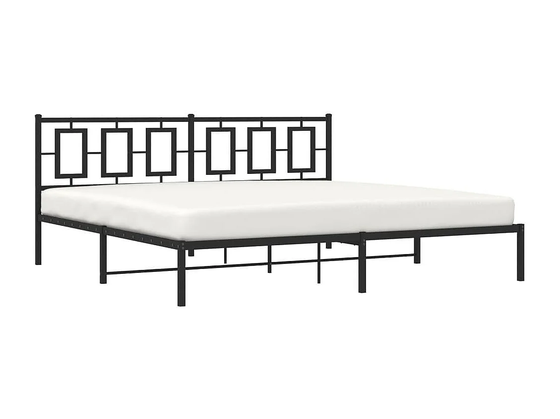 Estrutura de cama com cabeceira 200x200 cm metal preto
