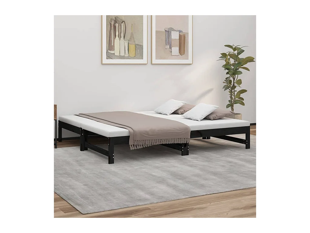 Lit coulissant 2x(90x190) cm Bois de pin massif