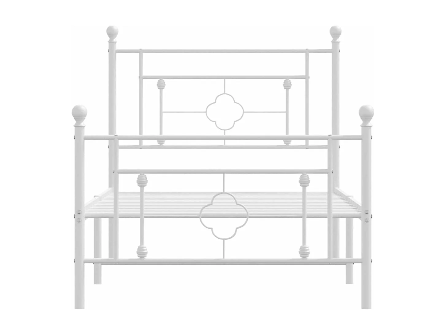 Estructura cama metal con cabecero y pie cama blanca 100x200 cm