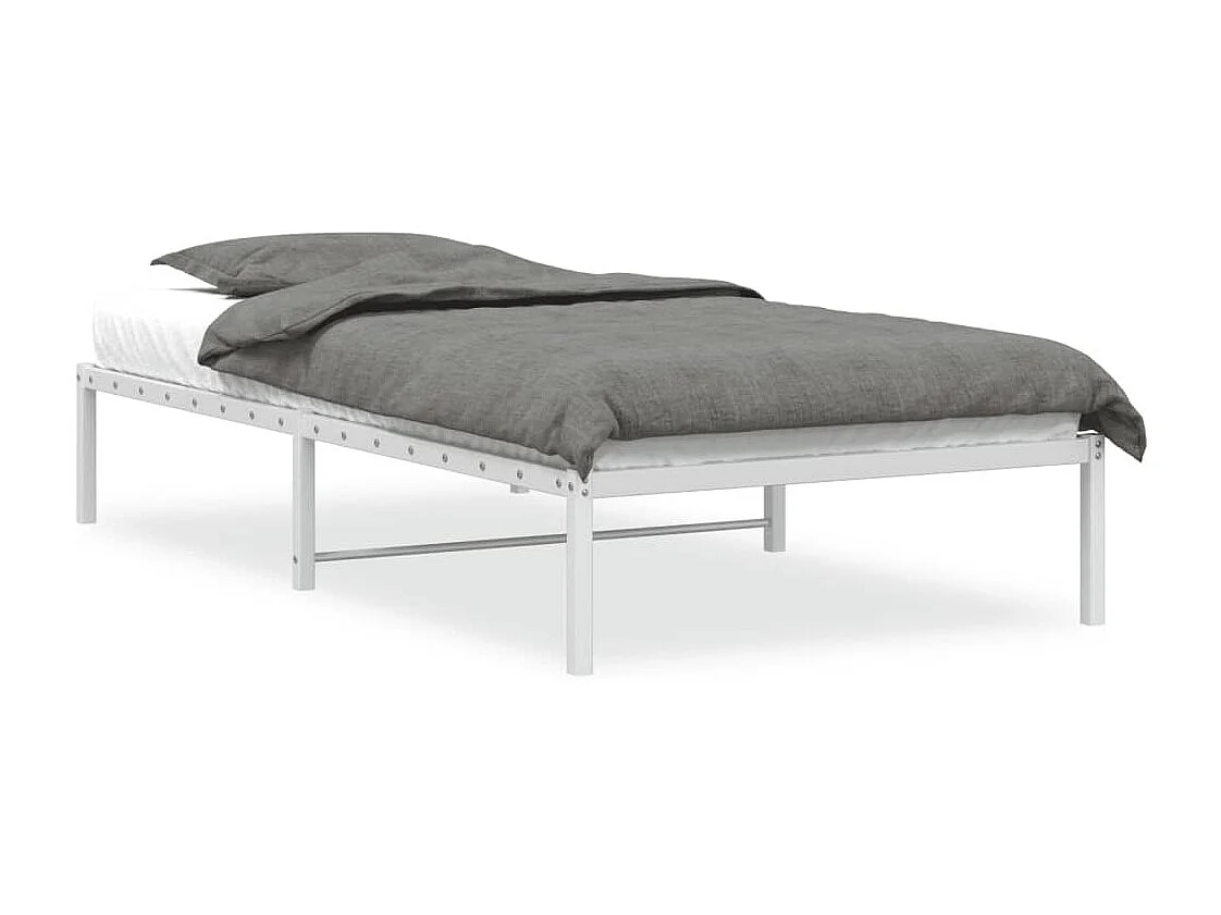 Estructura de cama de metal blanca 100x200 cm