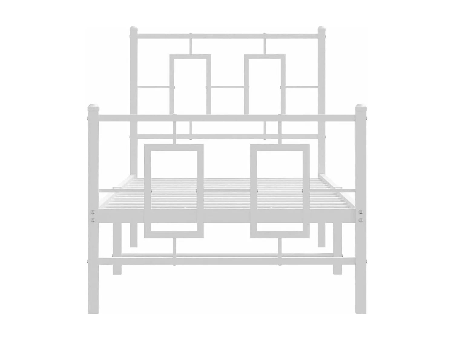 Estrutura de cama com cabeceira e pés 75x190 cm metal branco