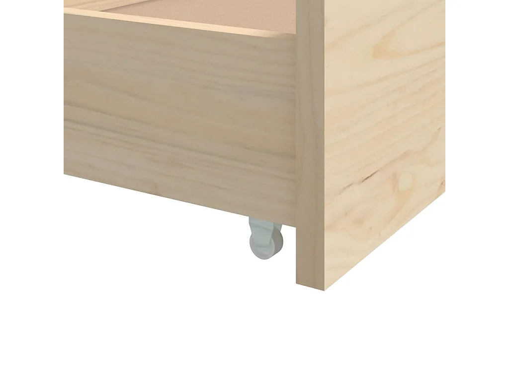 Cadre de lit avec tiroirs Bois de pin massif 90x200 cm