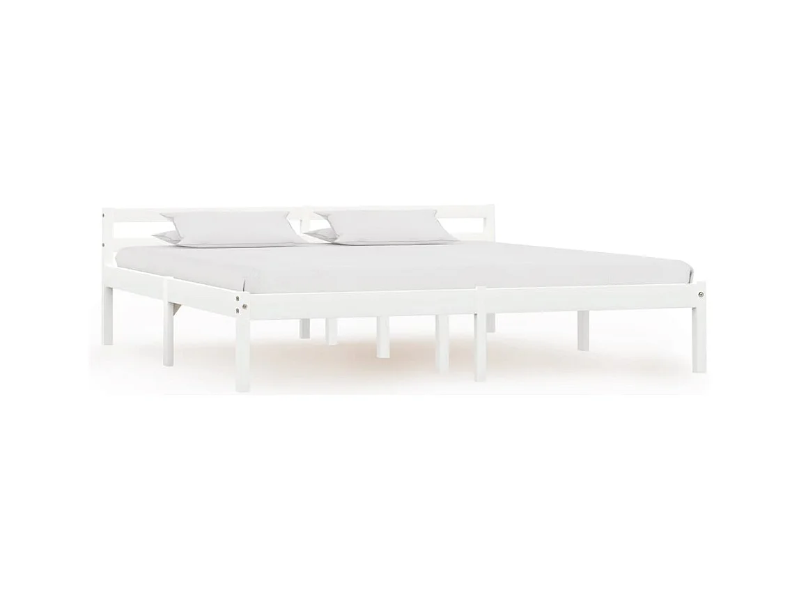 Cadre de lit Blanc Bois de pin massif 160 x 200 cm