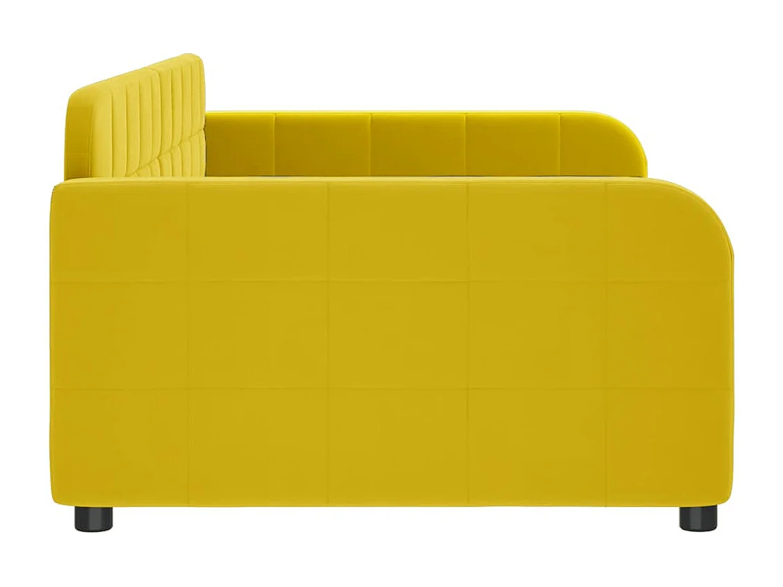 Lit de repos jaune 100x200 cm velours