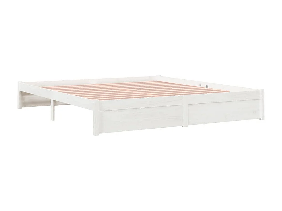Cadre de lit Blanc Bois massif 180x200 cm Super King