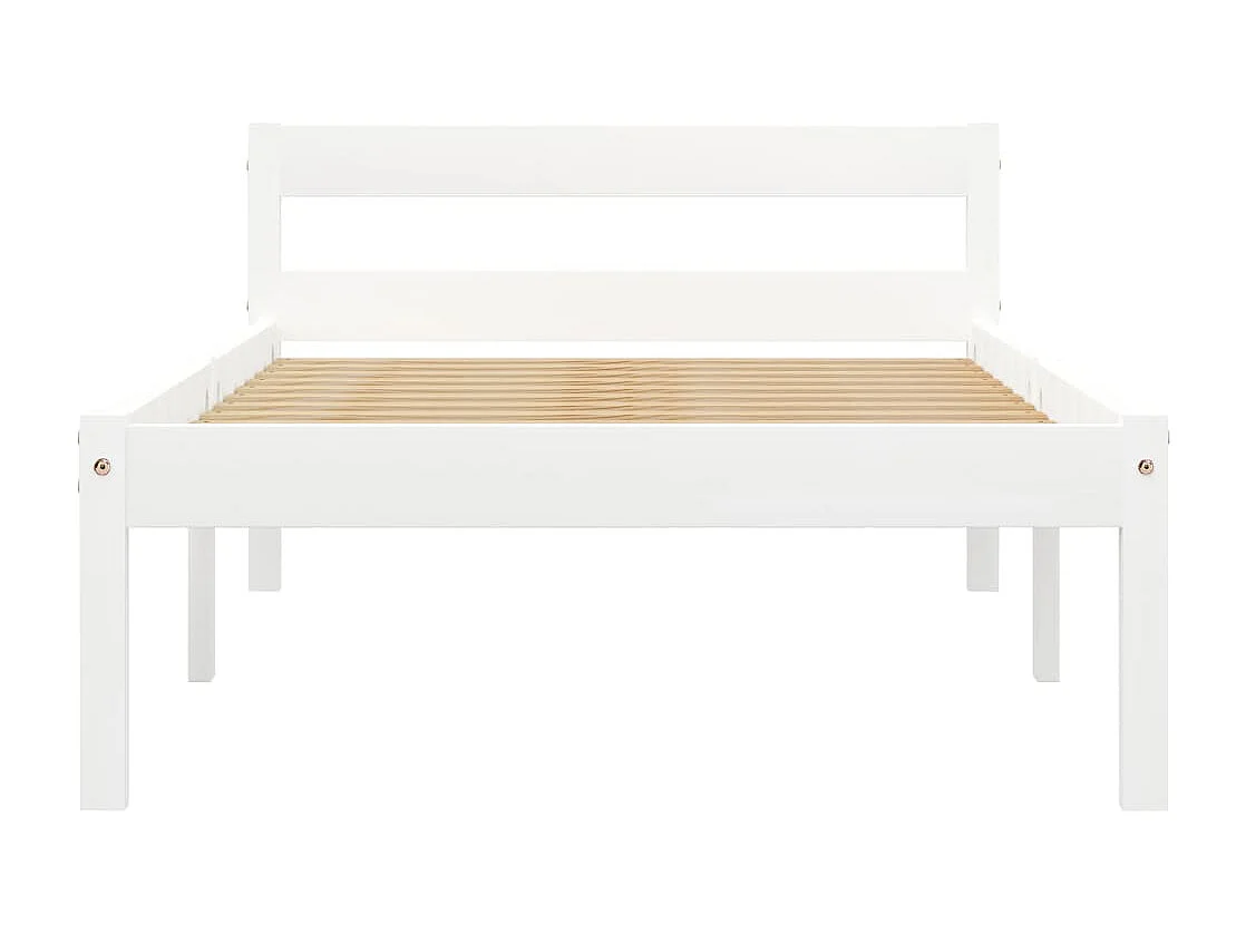 Cadre de lit Blanc Bois de pin massif 100 x 200 cm