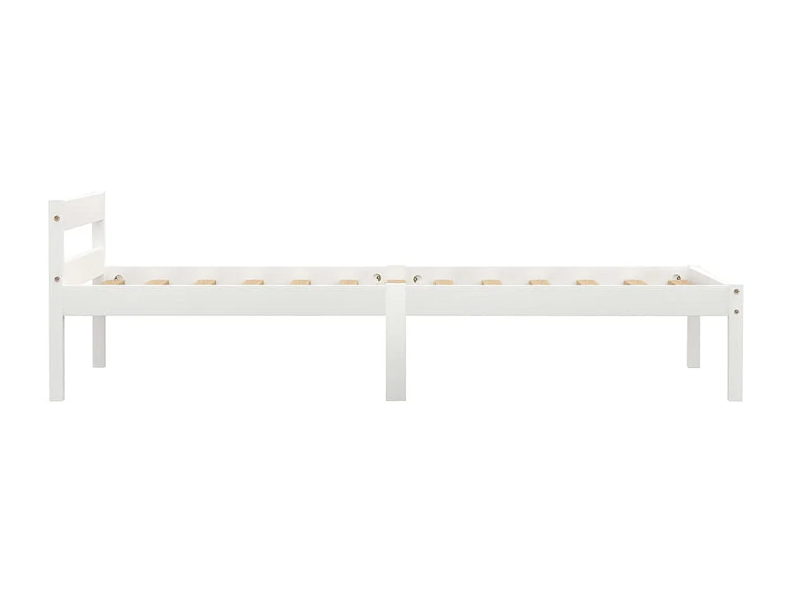 Cadre de lit Blanc Bois de pin massif 100 x 200 cm