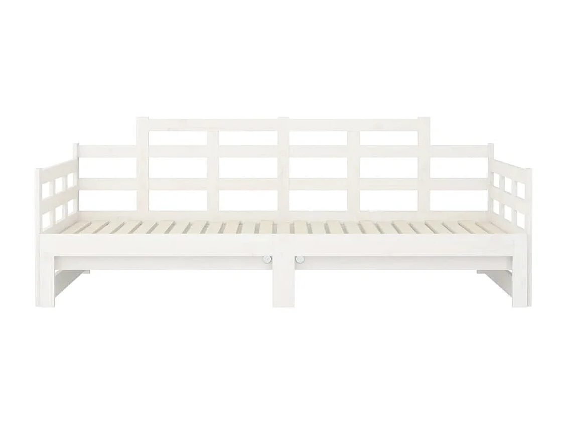 Sofá cama extraíble madera maciza de pino blanco 2x(90x190) cm