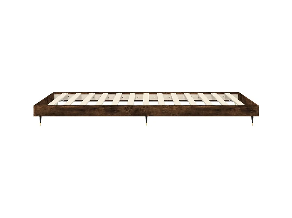 Estructura de cama madera contrachapada roble humo 100x200 cm