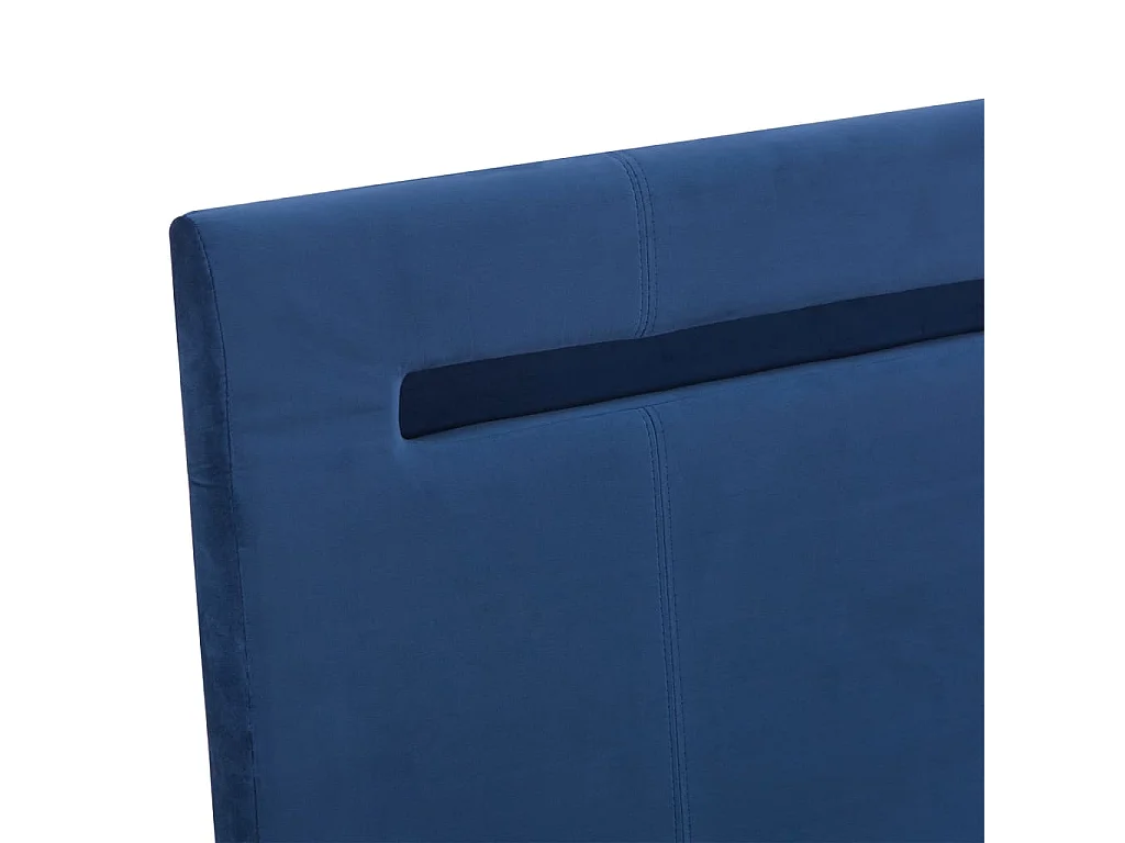 Estructura de cama con LED tela azul 160x200 cm