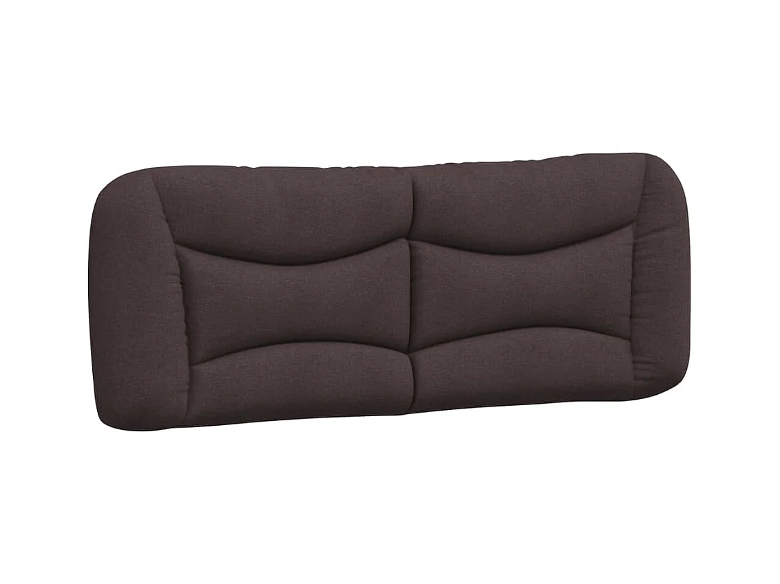 Estrutura de cama c/ cabeceira 140x200cm tecido castanho-escuro