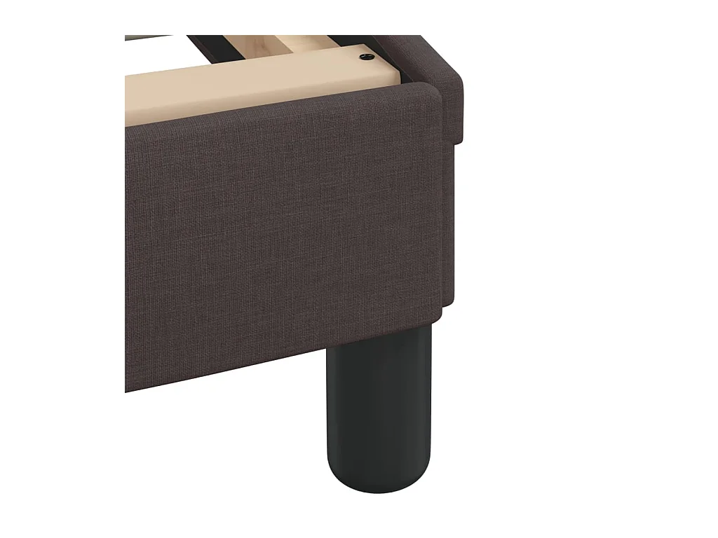 Estrutura de cama c/ cabeceira 140x200cm tecido castanho-escuro