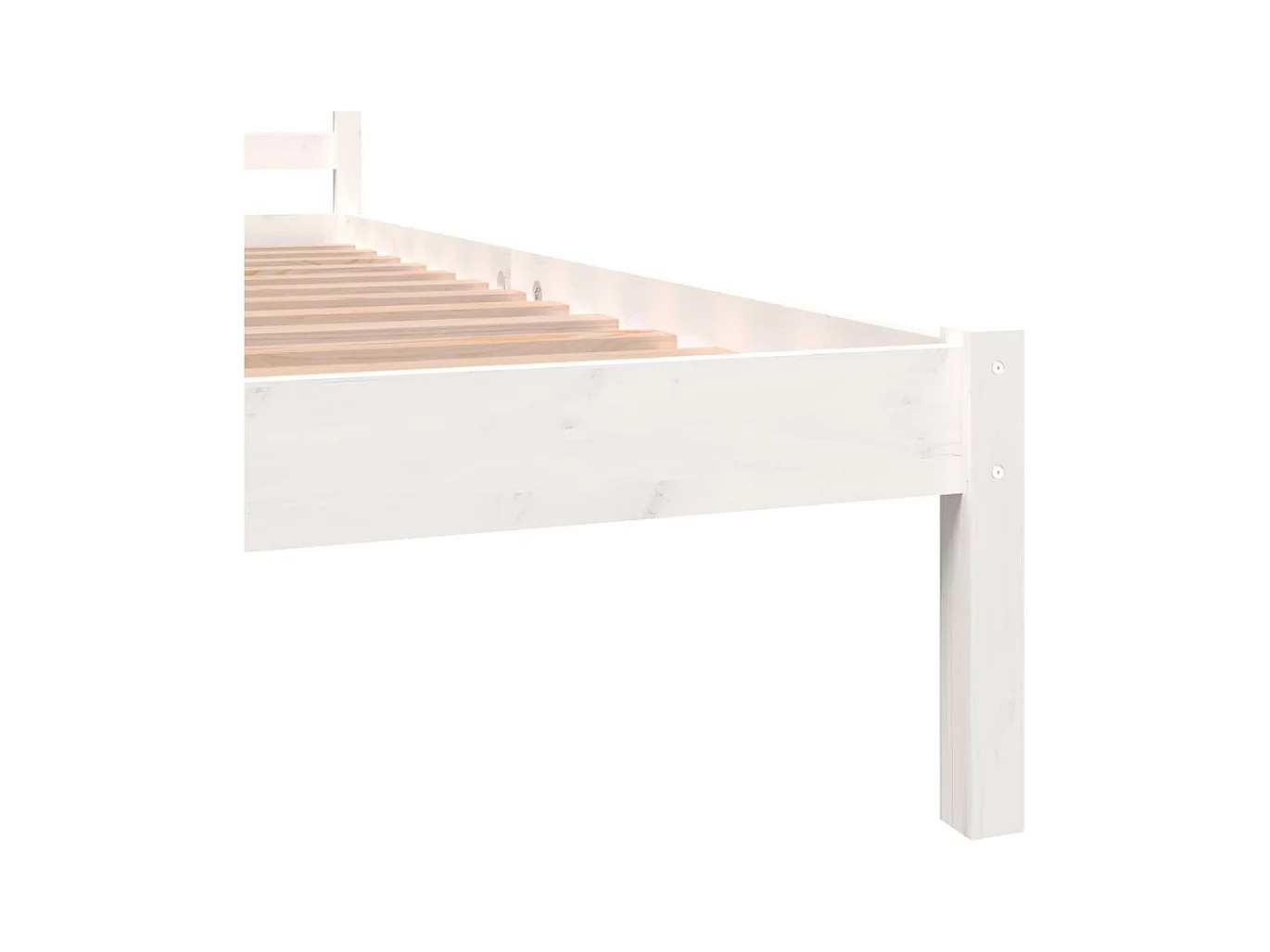 Cadre de lit Bois de pin massif 120x190 cm Blanc petit double