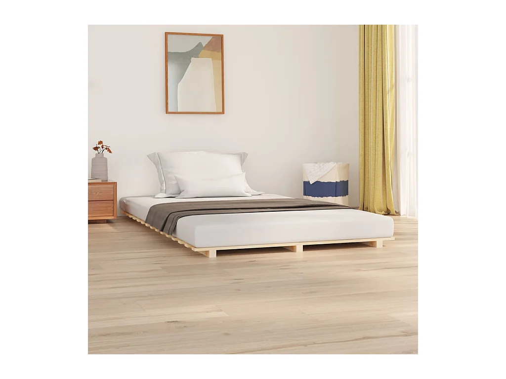 Estrutura de cama 150x200 cm madeira de pinho maciça