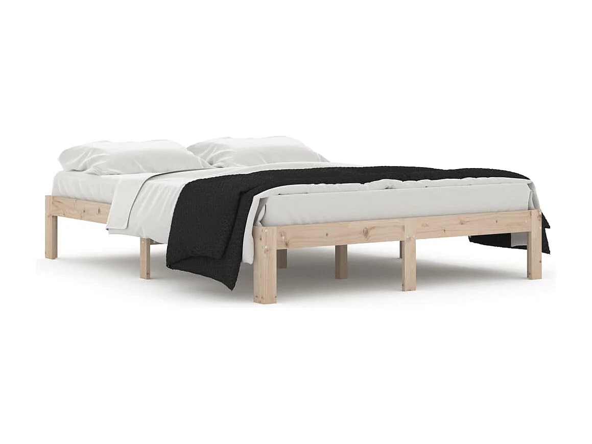 Estrutura de cama 140x190 cm pinho maciço