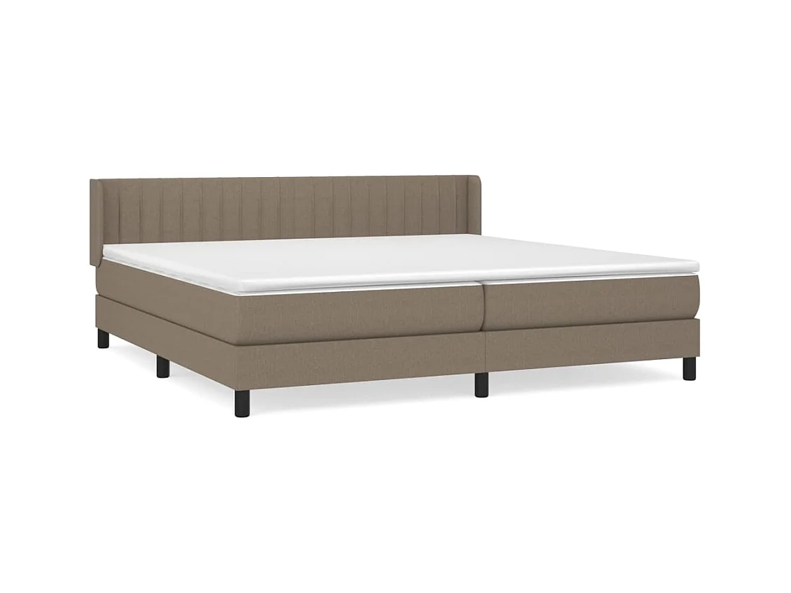 Lit à sommier tapissier avec matelas Taupe 200x200 cm Tissu