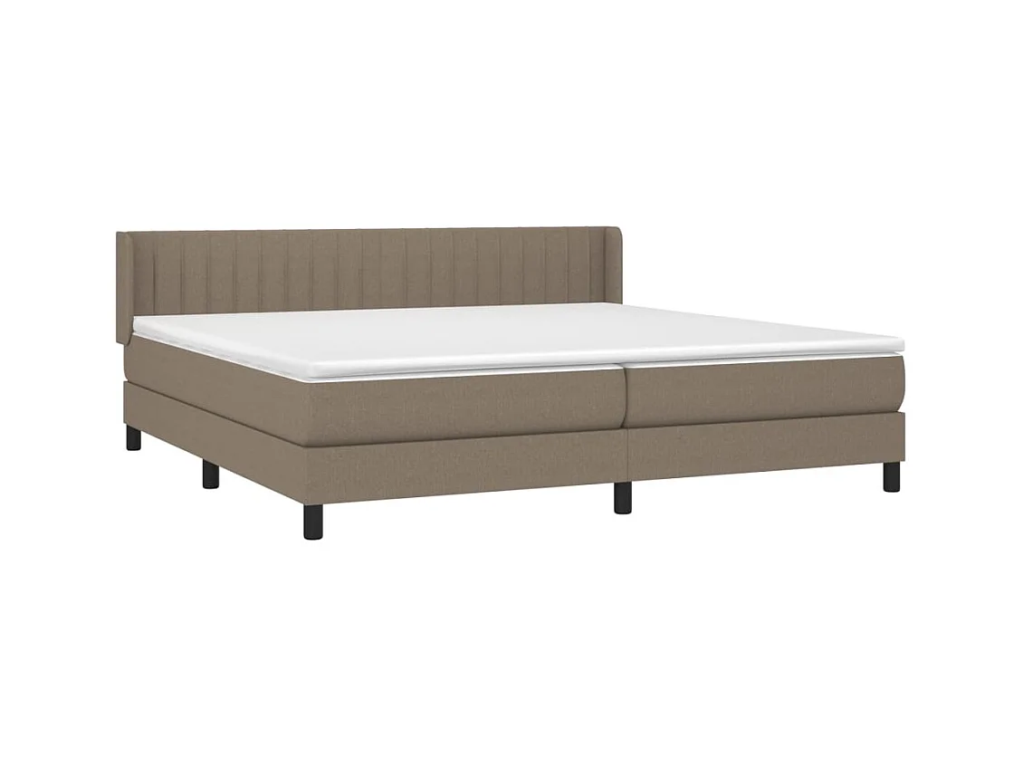 Lit à sommier tapissier avec matelas Taupe 200x200 cm Tissu