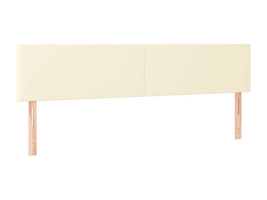 Cama box spring con colchón cuero sintético crema 200x200 cm