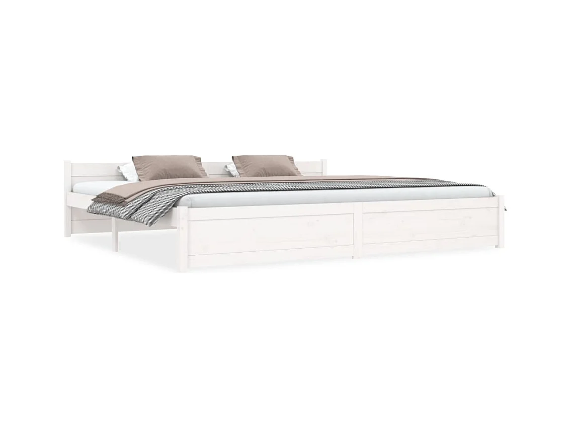 Estructura de cama madera maciza blanco 200x200 cm
