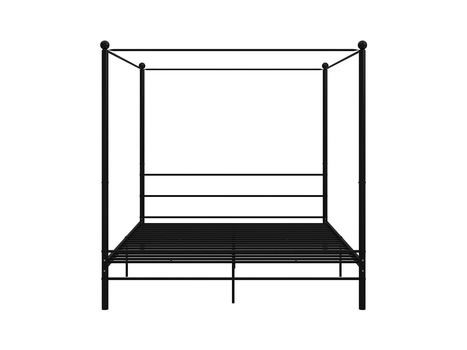 Hemelbedframe metaal zwart 180x200 cm