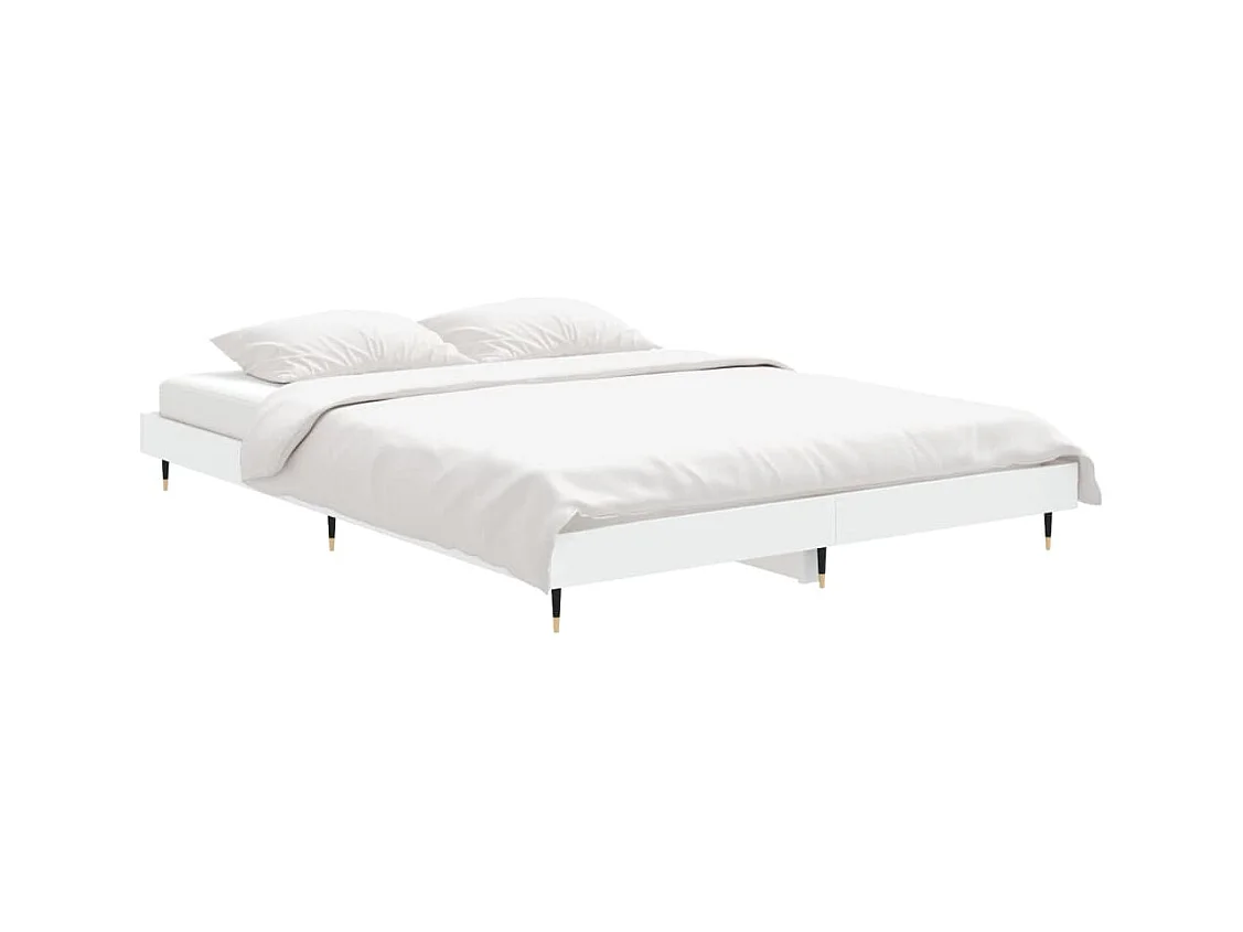 Estrutura de cama 140x190 cm derivados de madeira branco