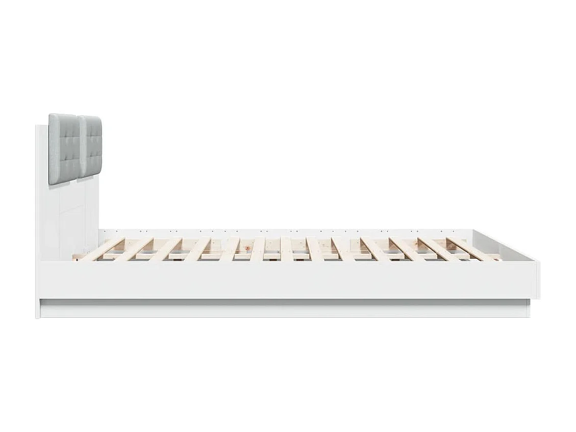 Estrutura cama c/ cabeceira 200x200 cm derivados madeira branco