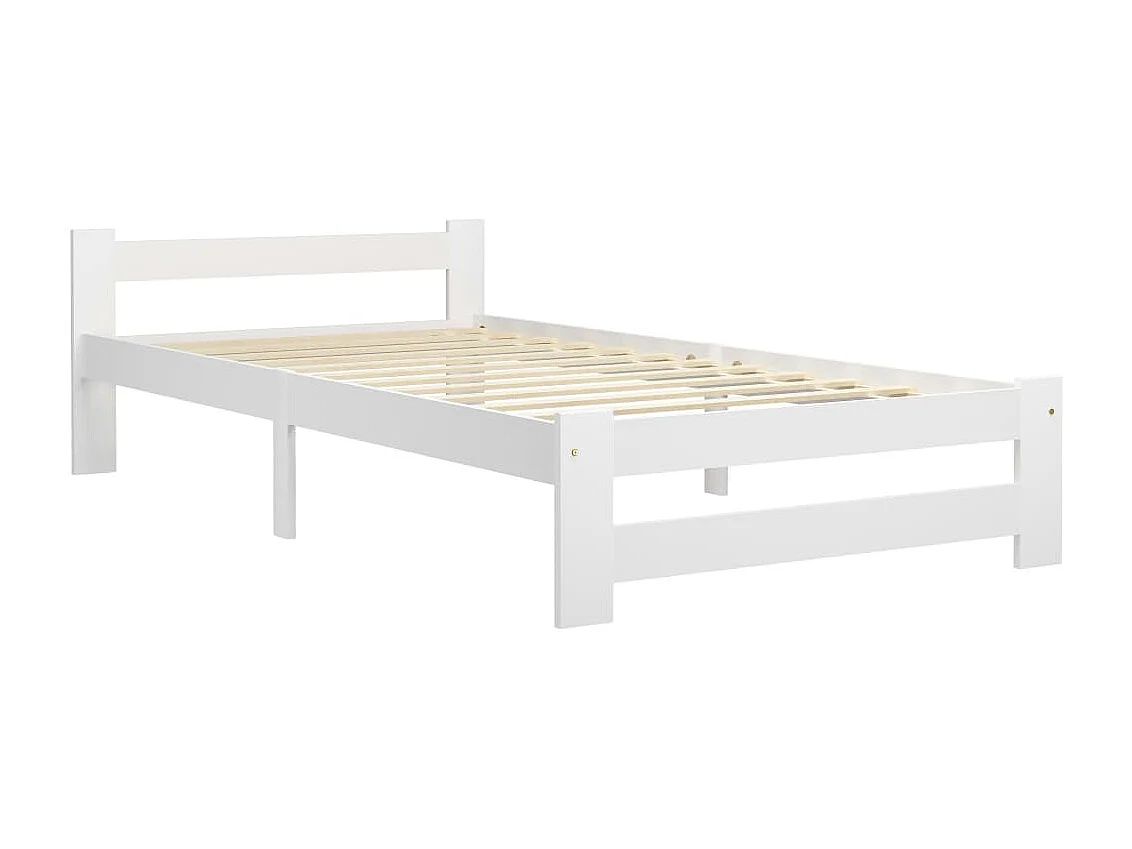 Estrutura de cama 100x200 cm pinho maciço branco