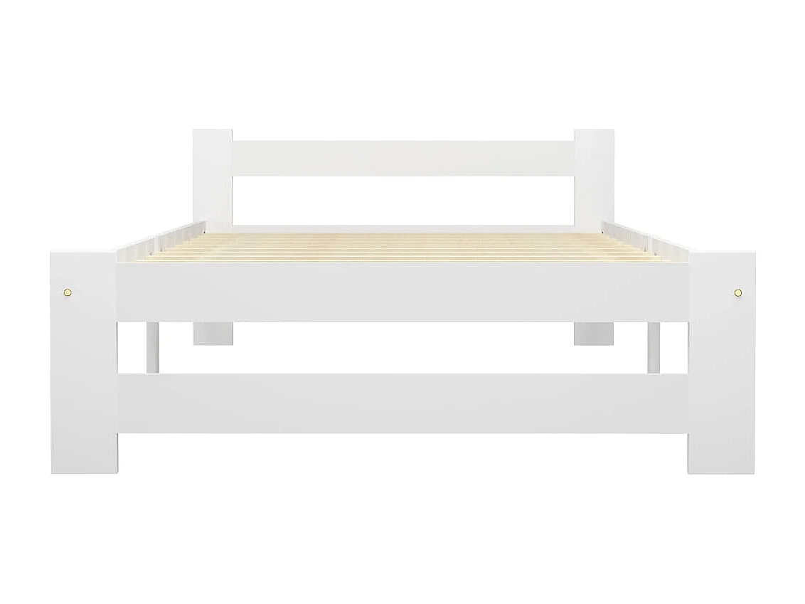 Estrutura de cama 100x200 cm pinho maciço branco