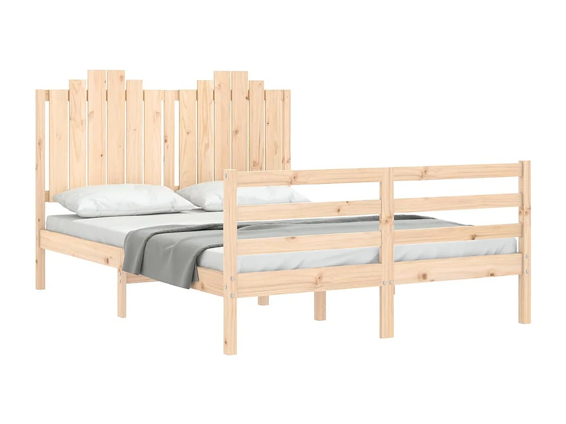 Cadre de lit avec tête de lit 140x190 cm bois massif