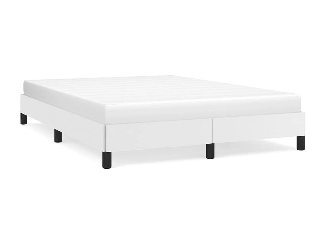 Estrutura de cama 140x190 cm couro artificial branco
