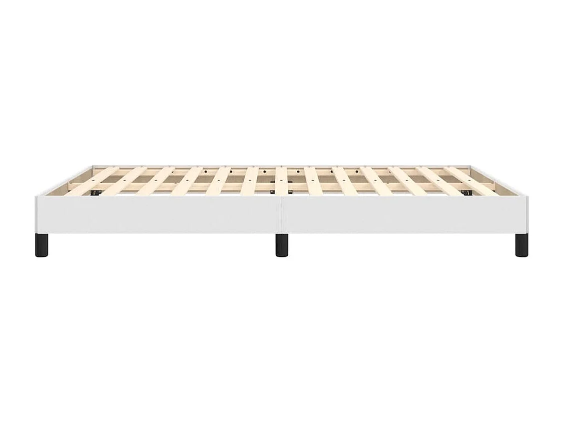 Estrutura de cama 140x190 cm couro artificial branco