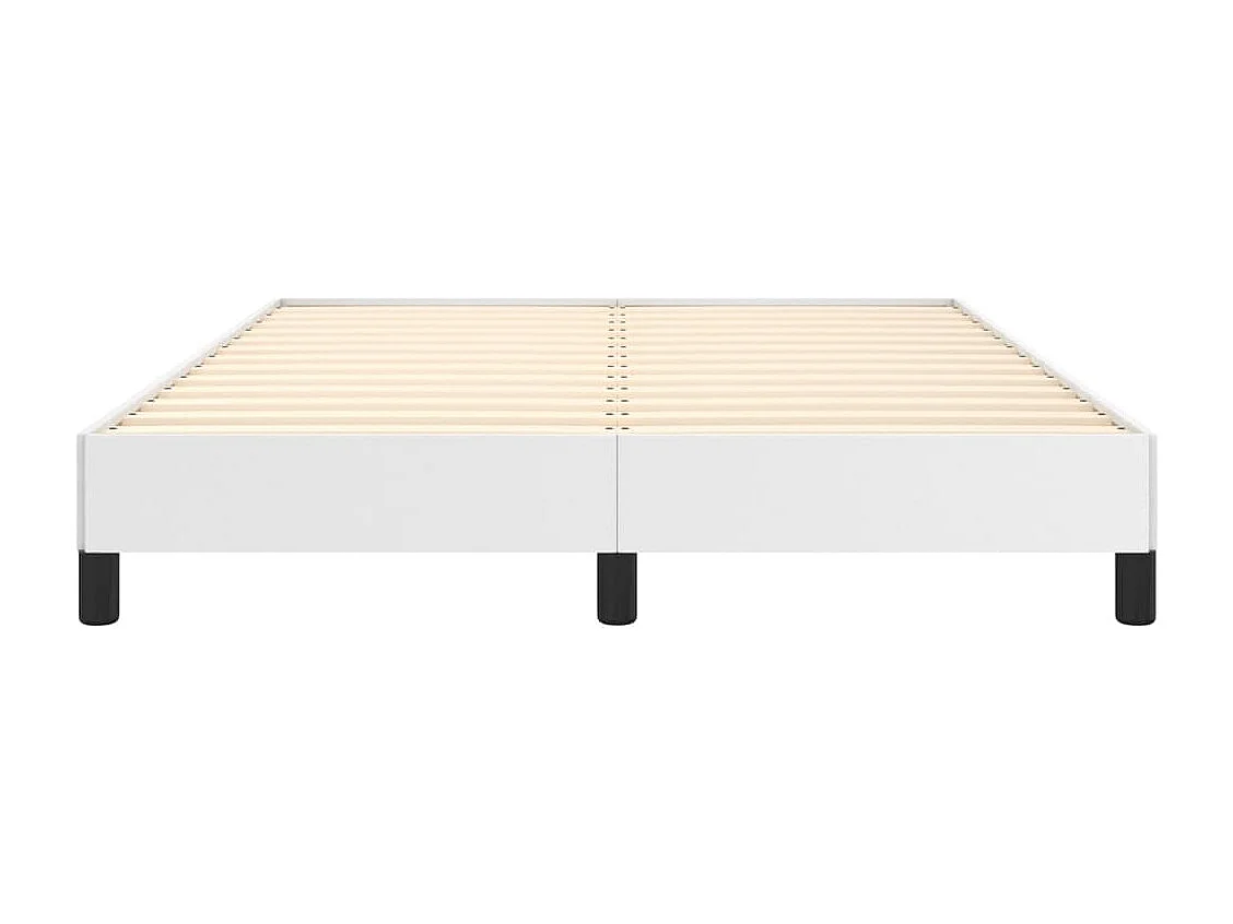 Estrutura de cama 140x190 cm couro artificial branco