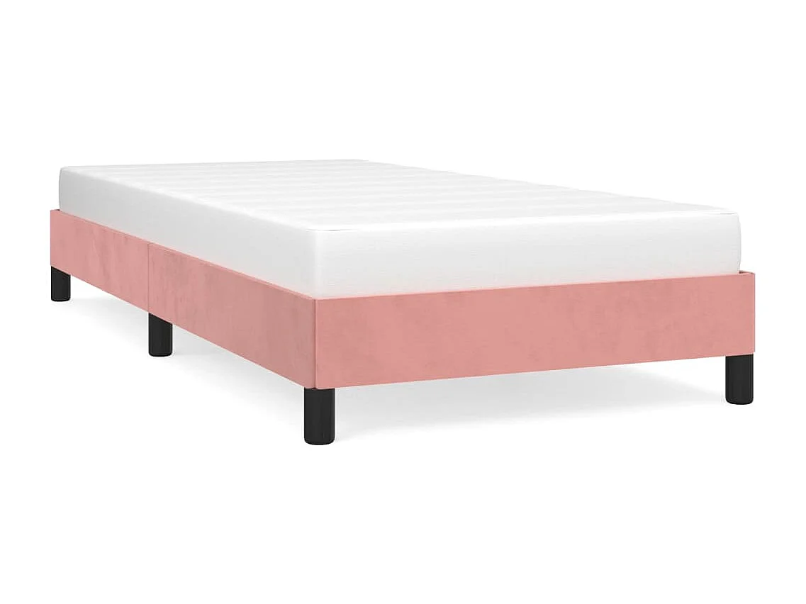 Estructura de cama de terciopelo rosa 100x200 cm