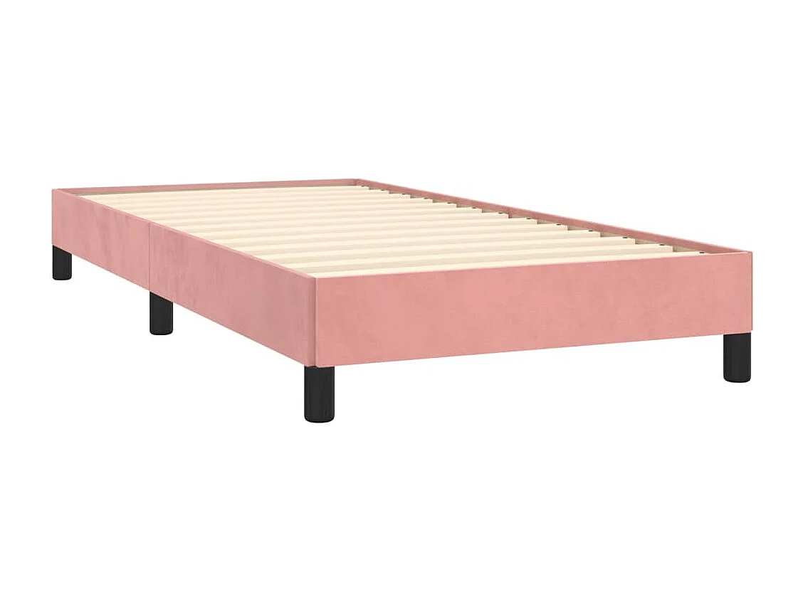 Estructura de cama de terciopelo rosa 100x200 cm