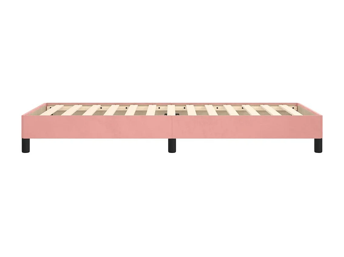 Estructura de cama de terciopelo rosa 100x200 cm