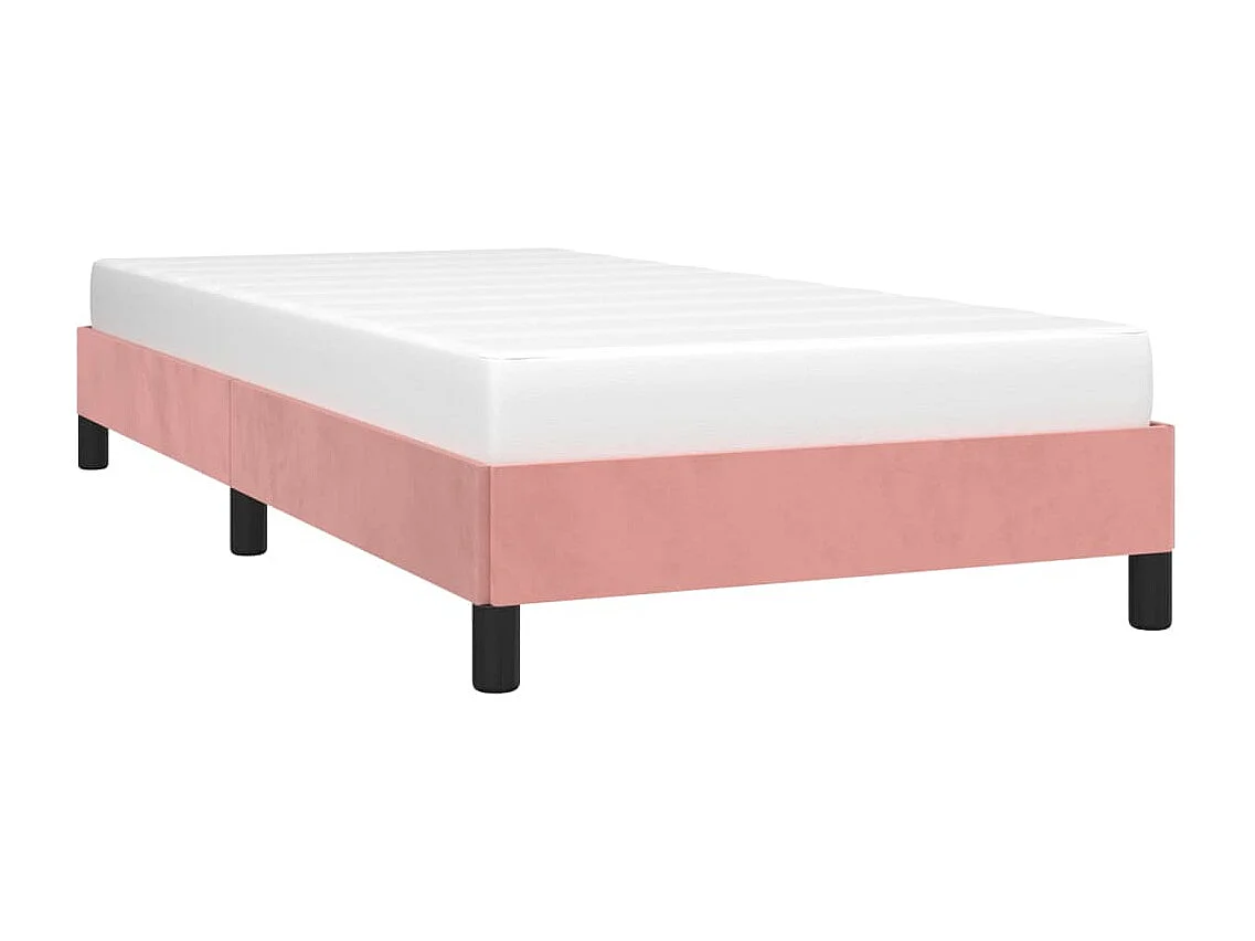 Estrutura de cama 100x200 cm veludo rosa