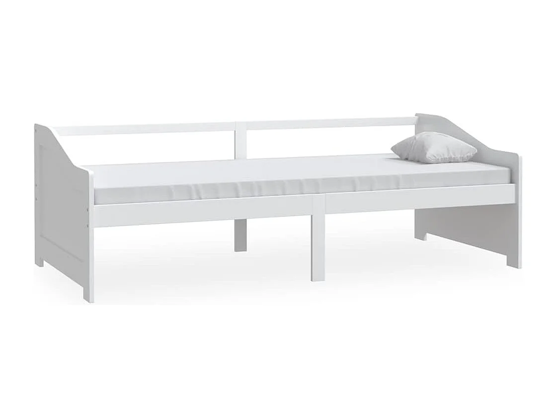 Lit de repos 3 places Blanc Bois de pin massif 90x200 cm