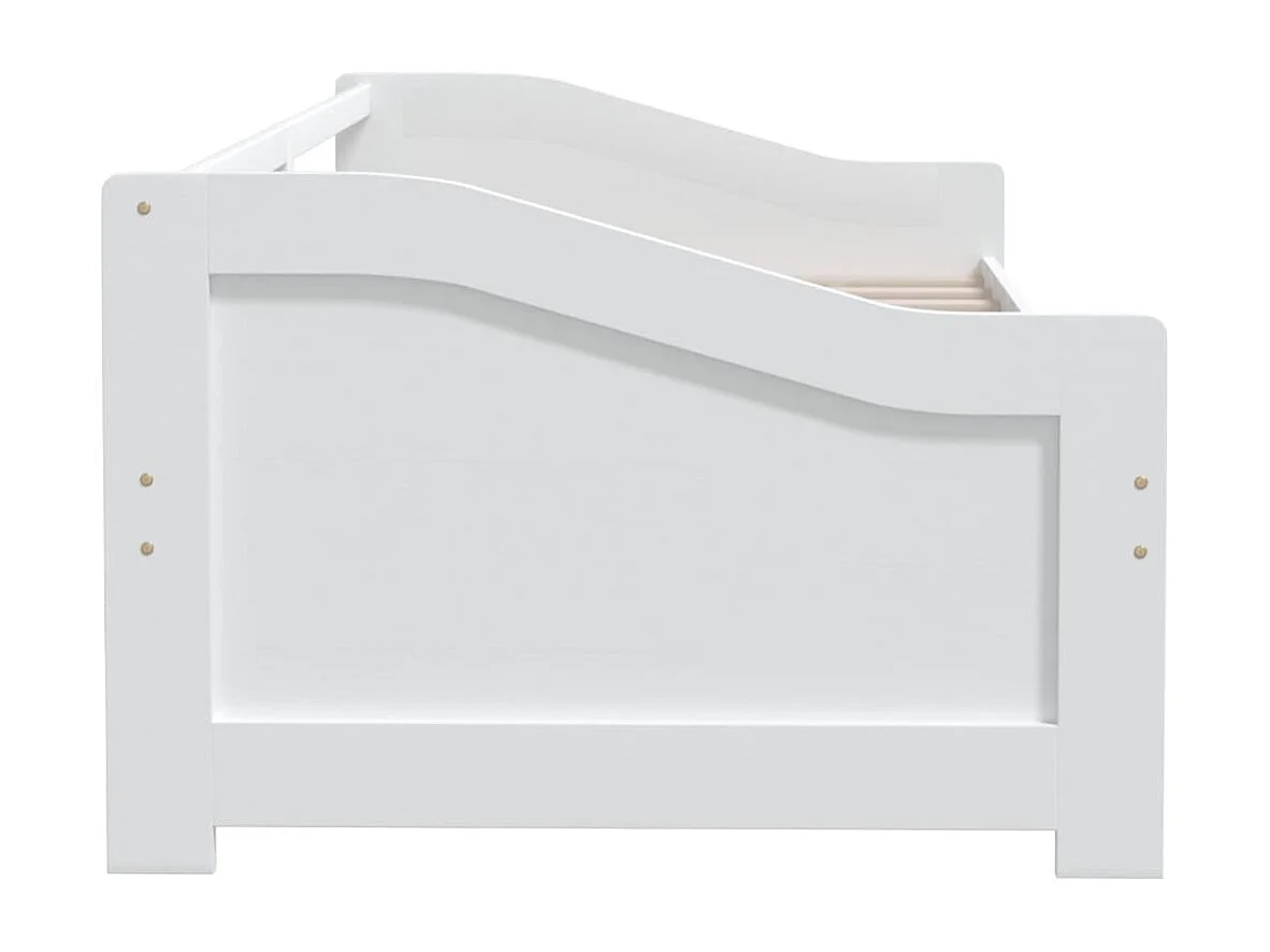 Lit de repos 3 places Blanc Bois de pin massif 90x200 cm