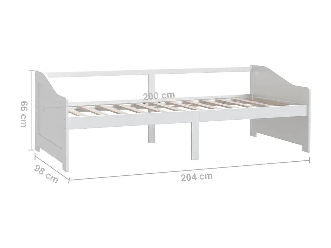 Lit de repos 3 places Blanc Bois de pin massif 90x200 cm