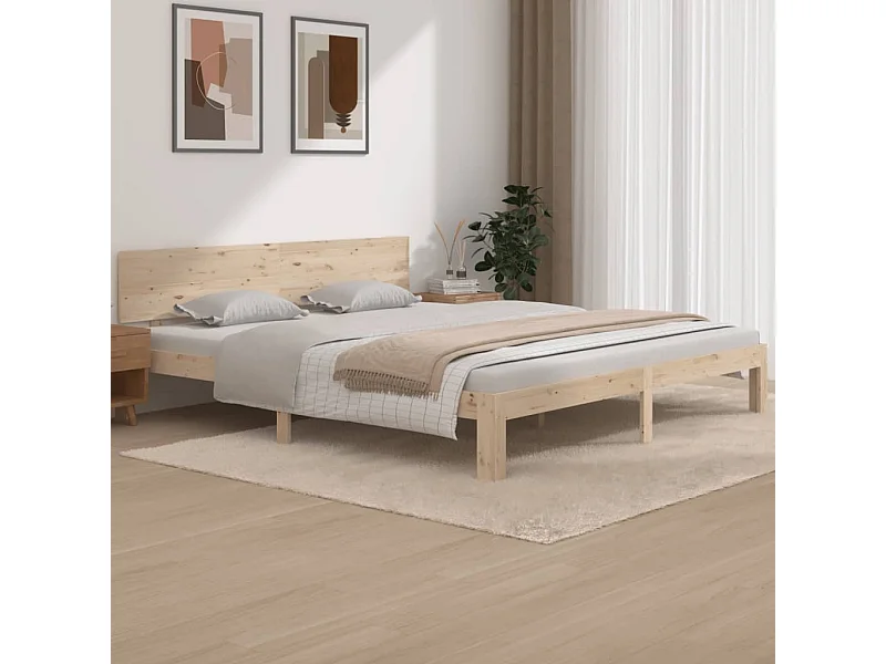 Cadre de lit Bois massif 180x200 cm Super King