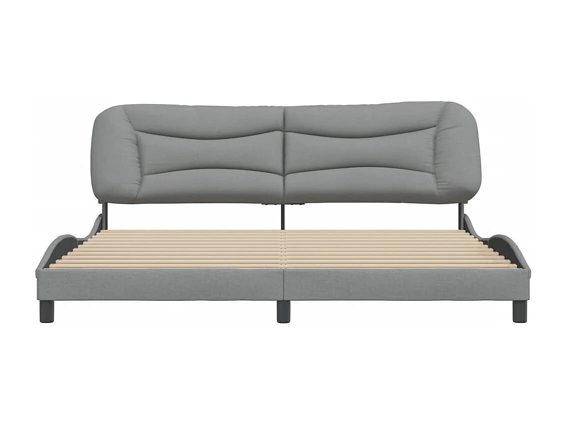 Estrutura de cama 200x200 cm tecido cinzento-claro
