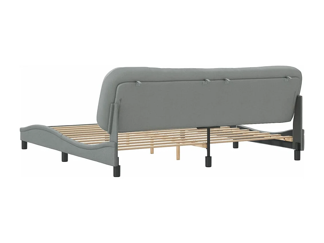 Estrutura de cama 200x200 cm tecido cinzento-claro