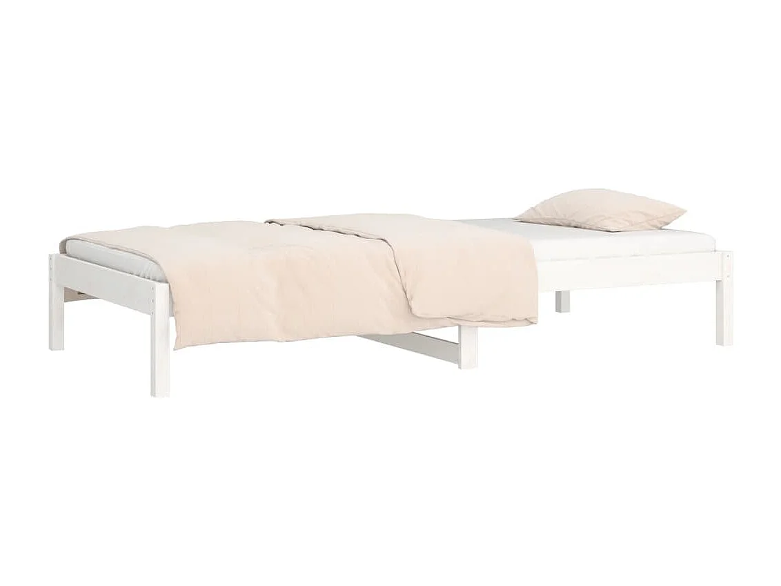 Lit de jour Blanc 80x200 cm Bois de pin massif