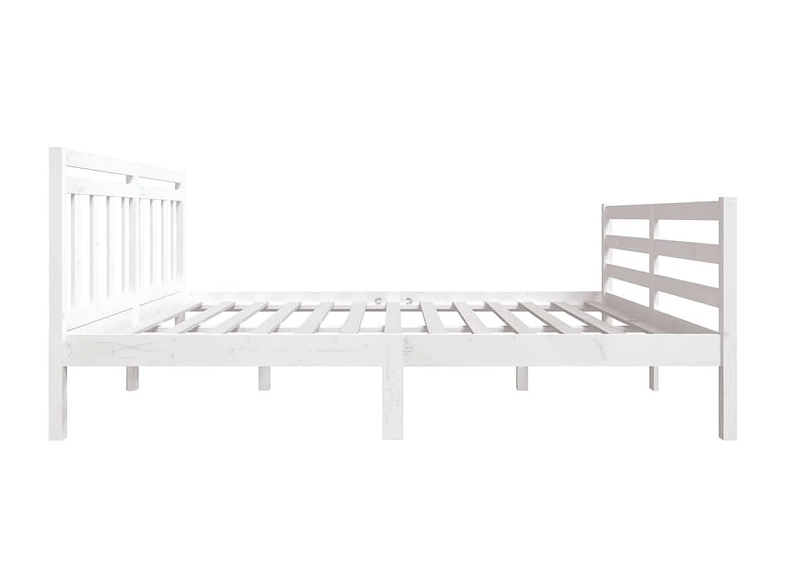 Estrutura de cama 140x190 cm madeira maciça branco